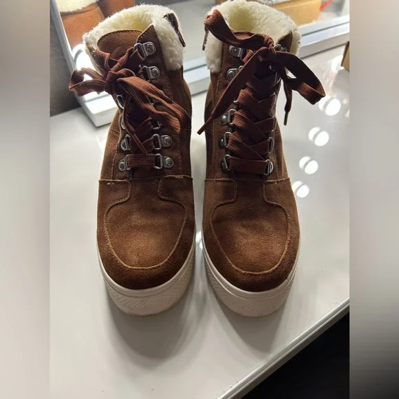 Steve Madden brown leather and fabric shoes - Picture 3 of 6